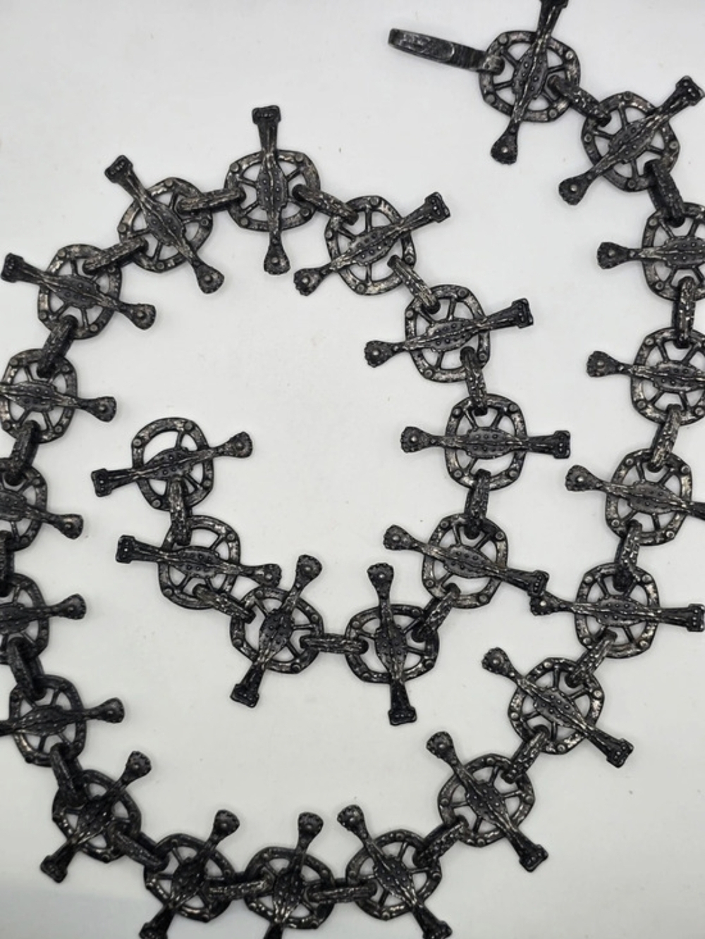 Guy Vidal Brutalist Pewter Chain Belt